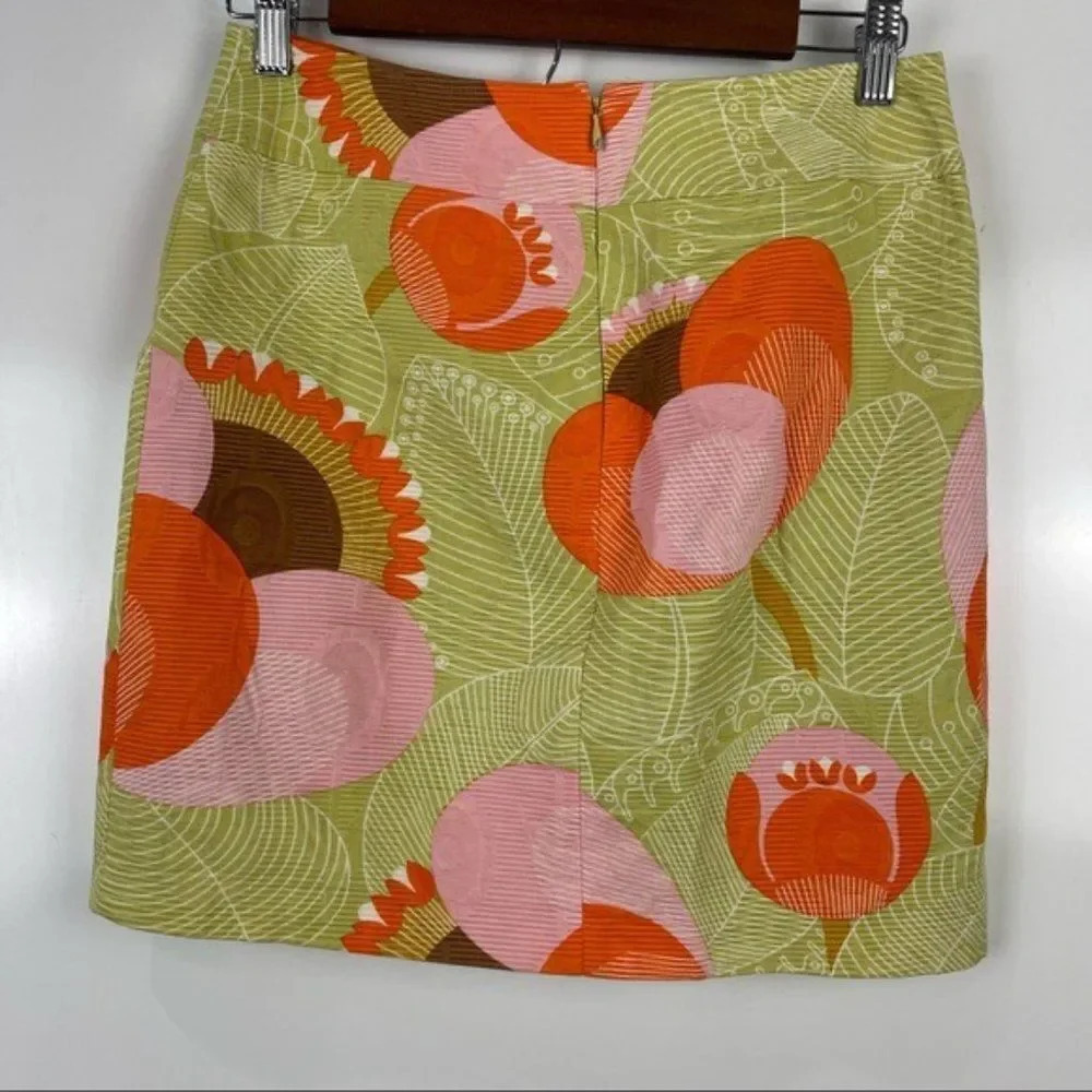 Beth Bowley Retro Print Mini Pencil Skirt Women's Size 2 - Picture 2 of 8